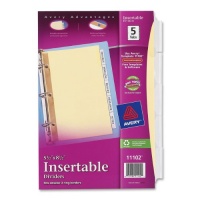 Avery WorkSaver Insertable Tab Dividers, 5-Tab Set, 1 Set (11102) Avery WorkSaver Insertable Tab Dividers, 5-Tab Set, 1 Set (11102)