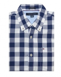 Tommy Hilfiger Men Custom Fit Short Sleeve Plaid Shirt Tommy Hilfiger Men Custom Fit Short Sleeve Plaid Shirt