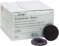 Scotch-Brite 07481 Roloc 2 x No Hole Aluminum Oxide Medium Grade Surface Conditioning Disc, (Box of 25) Scotch-Brite 07481 Roloc 2 x No Hole Aluminum Oxide Medium Grade Surface Conditioning Disc, (Box of 25)