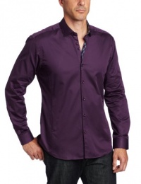 Stone Rose Men's Button Down Woven Trim Dress Shirt Stone Rose Men's Button Down Woven Trim Dress Shirt