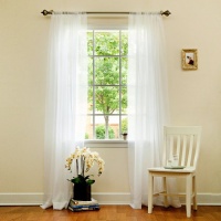 Beautiful Sheer Voile White 1 Pair L - SL, (58 W X 95 Each Panel, 116 W X 95 Total Length) Beautiful Sheer Voile White 1 Pair L - SL, (58 W X 95 Each Panel, 116 W X 95 Total Length)