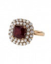 Effy Jewlery 14K Rose Gold Ruby and Diamond Ring, 4.39 TCW Ring size 7