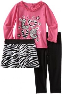 Young Hearts Girls 2-6X 3 Piece Love Legging Skirt Set Young Hearts Girls 2-6X 3 Piece Love Legging Skirt Set
