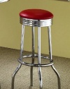 Coaster Retro Nostalgic Style Bar Stools, 29-Inches Height, Red, Set of 2