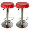 Amerihome BS107SET Soda Cap Bar Stool Set, Red, 2-Piece