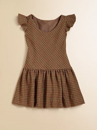 Rich wool houndstooth tweed adds distinction to our classically tailored jumper, rendered in a pretty drop-waist silhouette with a flared hem.ScoopneckFlutter sleevesSide-seam zipperDrop-waistA-line skirtFully linedWoolMachine washImported Rich wool houndstooth tweed adds distinction to our classically tailored jumper, rendered in a pretty drop-waist silhouette with a flared hem.ScoopneckFlutter sleevesSide-seam zipperDrop-waistA-line skirtFully linedWoolMachine washImported