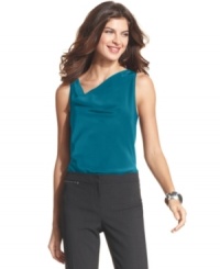 Ellen Tracy's cowl-neck top is an easy basic you can wear all seasons. Available in two versatile colors, it adds a polished touch to any ensemble. Ellen Tracy's cowl-neck top is an easy basic you can wear all seasons. Available in two versatile colors, it adds a polished touch to any ensemble.