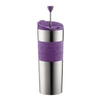 Bodum Stainless Steel 16-Ounce Vacuum Travel Press Coffee Maker with Purple Silicone Grip Bodum Stainless Steel 16-Ounce Vacuum Travel Press Coffee Maker with Purple Silicone Grip