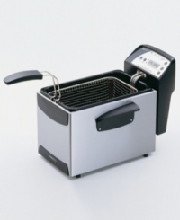 Flavorful fried food is everyone's favorite! This professional-style deep fryer is perfect for large pieces of fish and chicken, or smaller sides like fries and onion rings. Plus, a powerful immersion element makes heating quick, so frying is picture perfect. One-year limited warranty. Model 05462. Flavorful fried food is everyone's favorite! This professional-style deep fryer is perfect for large pieces of fish and chicken, or smaller sides like fries and onion rings. Plus, a powerful immersion element makes heating quick, so frying is picture perfect. One-year limited warranty. Model 05462.