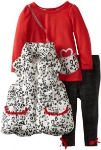Kids Headquarters Baby-girls Infant Black and White Vest with Red Tee and Pants, Black/White, 24 Months Kids Headquarters Baby-girls Infant Black and White Vest with Red Tee and Pants, Black/White, 24 Months