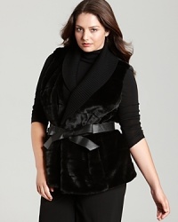 Embrace this season's flair for the exotic in a plush Lafayette 148 New York Plus faux-fur vest, extra chic when cinched with a bullish leather belt. Embrace this season's flair for the exotic in a plush Lafayette 148 New York Plus faux-fur vest, extra chic when cinched with a bullish leather belt.