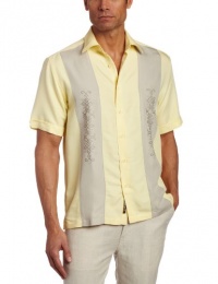Cubavera Men's Short Sleeve Ornate Panel Shirt Cubavera Men's Short Sleeve Ornate Panel Shirt