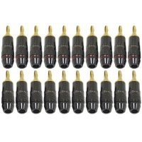 GLS Audio Black Chrome Series -Generation 4 Gold Connector Banana Plugs Banana Clips - 20 Pack -10 Reds and 10 Black GLS Audio Black Chrome Series -Generation 4 Gold Connector Banana Plugs Banana Clips - 20 Pack -10 Reds and 10 Black