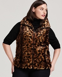 The season's must-have layer flaunts an exotic animal print: This Calvin Klein faux fur vest pairs seamlessly with your favorite basics for trend-right chic. The season's must-have layer flaunts an exotic animal print: This Calvin Klein faux fur vest pairs seamlessly with your favorite basics for trend-right chic.