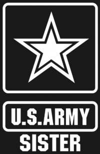 U.S. ARMY SISTER STAR Logo white window or bumper sticker U.S. ARMY SISTER STAR Logo white window or bumper sticker