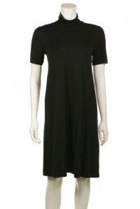DKNY Women's Black Zip Neck Short Sleeve Jersey Sweater Dress, Small DKNY Women's Black Zip Neck Short Sleeve Jersey Sweater Dress, Small