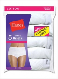 Hanes Plus Size Women's Cotton Briefs White Hanes Plus Size Women's Cotton Briefs White