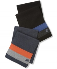 Make a simple declarative style statement in a Nautica scarf with a single stripe of bright. Make a simple declarative style statement in a Nautica scarf with a single stripe of bright.