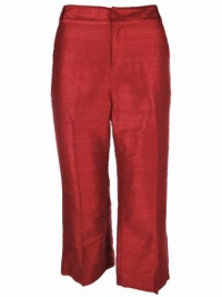 LAUREN by Ralph Lauren Women's Cropped Silk Pants Misses 10P Red LAUREN by Ralph Lauren Women's Cropped Silk Pants Misses 10P Red