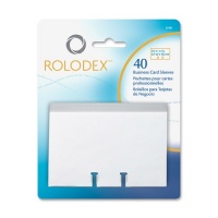 Rolodex Business Card Tray Refill Sleeves, Holds 2 of 2.625 x 4 Inch Cards, White, 40 per Pack (67691) Rolodex Business Card Tray Refill Sleeves, Holds 2 of 2.625 x 4 Inch Cards, White, 40 per Pack (67691)
