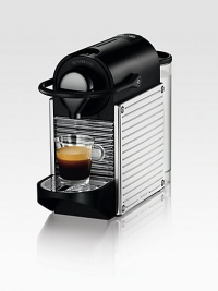 A shiny chrome single-cup machine that blends a super-compact design with superior espresso-making abilities. Easy to use, it's the ideal size for small kitchens, apartments and offices. A shiny chrome single-cup machine that blends a super-compact design with superior espresso-making abilities. Easy to use, it's the ideal size for small kitchens, apartments and offices.