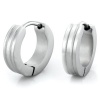 Unique Stainless Steel Hoop Earrings for Men (Silver)