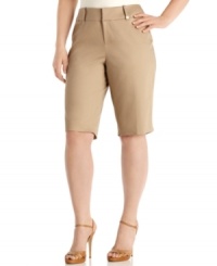 Stay stylish in warmer temps with Calvin Klein's plus size Bermuda shorts-- pair them with the season's latest tops! Stay stylish in warmer temps with Calvin Klein's plus size Bermuda shorts-- pair them with the season's latest tops!