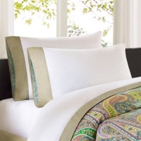 Echo Scarf Paisley Sheet Set, White, King Echo Scarf Paisley Sheet Set, White, King
