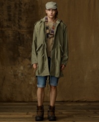 A rugged outdoor jacket gets a downtown overhaul in durable reverse sateen cotton and photography-inspired verbiage for a look that is at home on the city streets. A rugged outdoor jacket gets a downtown overhaul in durable reverse sateen cotton and photography-inspired verbiage for a look that is at home on the city streets.