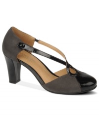 Add a little versatility to your collection. Naturalizer's Bixby pumps bring a lot to the table: eye-catching criss-cross straps, faux-suede and leather details and a chic heel. Add a little versatility to your collection. Naturalizer's Bixby pumps bring a lot to the table: eye-catching criss-cross straps, faux-suede and leather details and a chic heel.