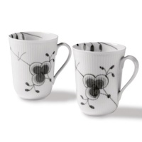 Royal Copenhagen Black Fluted Mega 2 Pack Thermal Mug Royal Copenhagen Black Fluted Mega 2 Pack Thermal Mug