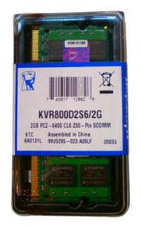 2GB 800MHZ DDR2 Sodimm (KVR800D2S6/2G ) 2GB 800MHZ DDR2 Sodimm (KVR800D2S6/2G )