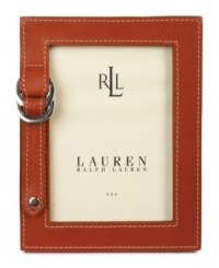 The picture of Lauren Ralph Lauren style, the Fairwood frame is crafted of sumptuous leather in a burnt sienna hue and all buckled up in silvertone hardware. The picture of Lauren Ralph Lauren style, the Fairwood frame is crafted of sumptuous leather in a burnt sienna hue and all buckled up in silvertone hardware.