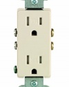 Leviton T5325-T 15 Amp 125 Volt, Tamper Resistant, Decora Duplex Receptacle, Straight Blade, Grounding, Light Almond