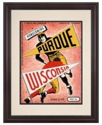 It was a less-than-happy homecoming for Purdue with a final score of 13-0, but this 1942 game-day program cover still makes winning wall art for today's college football fans. With a cherry-finished wood frame, it's ready to hang. It was a less-than-happy homecoming for Purdue with a final score of 13-0, but this 1942 game-day program cover still makes winning wall art for today's college football fans. With a cherry-finished wood frame, it's ready to hang.
