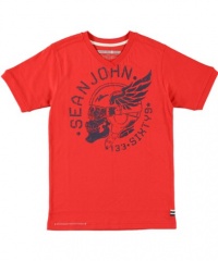 Sean John Boys 4-7 Screen V Tee (7, Red) Sean John Boys 4-7 Screen V Tee (7, Red)