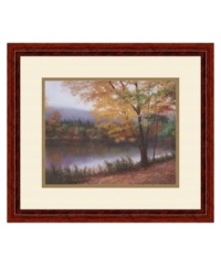 Extend the most colorful season indefinitely with Golden Autumn by artist Diana Romanello. Serene with an almost ethereal quality, this art print brings you back down to earth. A polished cherry wood frame competes the rich, all-natural scene. Extend the most colorful season indefinitely with Golden Autumn by artist Diana Romanello. Serene with an almost ethereal quality, this art print brings you back down to earth. A polished cherry wood frame competes the rich, all-natural scene.