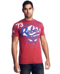Rebel, rebel. Curate your counter-culture look with this brash t-shirt from Affliction. Rebel, rebel. Curate your counter-culture look with this brash t-shirt from Affliction.
