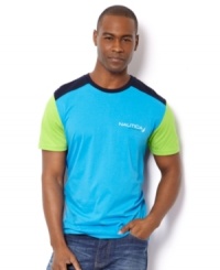 With a bright and bold color palette, Nautica updates the classic t-shirt for your most modern look. With a bright and bold color palette, Nautica updates the classic t-shirt for your most modern look.