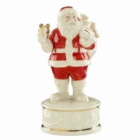 Wonderland Wishes Santa Musical Figurine up on Rooftop Wonderland Wishes Santa Musical Figurine up on Rooftop