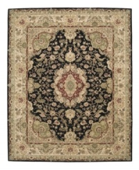 Expand beyond the standard borders of the room-size rectangle with the Nourison 2000 area rug collection. Classic in design, of the moment, while still boasting a chic sophistication, this rug features a medley of black and gold with a floral pattern as intricate as a botanical drawing. Expand beyond the standard borders of the room-size rectangle with the Nourison 2000 area rug collection. Classic in design, of the moment, while still boasting a chic sophistication, this rug features a medley of black and gold with a floral pattern as intricate as a botanical drawing.