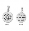 I Love You to the Moon Pendant - 14mm Sterling Silver