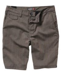 Toss the bulky cargos and get hip to the stylish shape of these casual shorts from Quiksilver. Toss the bulky cargos and get hip to the stylish shape of these casual shorts from Quiksilver.
