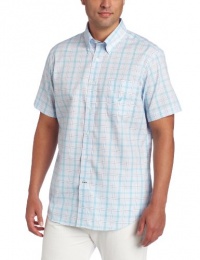 Nautica Men's Short Sleeve Poplin Mini Plaid Woven