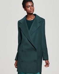 Tibi's classic car coat lends a timeless look for the season in a double breasted, must-have silhouette. Tibi's classic car coat lends a timeless look for the season in a double breasted, must-have silhouette.