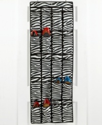 All about shoe! Create a stylish & well-sorted space with this over-the-door organizer. A fun & attention-grabbing zebra print is the perfect haven for your favorite show-stoppers, plus with 20 pockets and a space-saving design, this organizer cleans up clutter & introduces order. 1-year warranty. All about shoe! Create a stylish & well-sorted space with this over-the-door organizer. A fun & attention-grabbing zebra print is the perfect haven for your favorite show-stoppers, plus with 20 pockets and a space-saving design, this organizer cleans up clutter & introduces order. 1-year warranty.