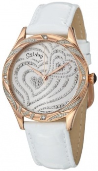 Stuhrling Original Women's 582.2245P2 Amour Aphrodite Elegante Swiss Quartz Swarovski Crystal White Leather Strap Watch Stuhrling Original Women's 582.2245P2 Amour Aphrodite Elegante Swiss Quartz Swarovski Crystal White Leather Strap Watch