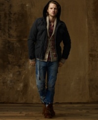Field jackets aren't just for wearing in the wilderness. This hooded version features tough military accents and a cotton ripstop construction that translates just as well to a city setting. Field jackets aren't just for wearing in the wilderness. This hooded version features tough military accents and a cotton ripstop construction that translates just as well to a city setting.