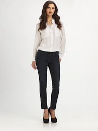 Daring black-wash denim with a lean silhouette and some major stretch. THE FITMedium rise, about 8Inseam, about 30THE DETAILSZip flyFour-pocket style98% cotton/2% elastaneMachine washImportedModel shown is 5'10 (177cm) wearing US size 4. Daring black-wash denim with a lean silhouette and some major stretch. THE FITMedium rise, about 8Inseam, about 30THE DETAILSZip flyFour-pocket style98% cotton/2% elastaneMachine washImportedModel shown is 5'10 (177cm) wearing US size 4.