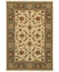 Covered in graceful floral imagery, this area rug will fill your room with color. The Sedona Ivory rug is woven from New Zealand worsted wool that has been specially twisted and space-dyed to replicate the look of a hand-woven Peshawar rug. In a limestone-green frame with accents of red and ivory, this magnificent piece creates an inviting space for gatherings in your home. Covered in graceful floral imagery, this area rug will fill your room with color. The Sedona Ivory rug is woven from New Zealand worsted wool that has been specially twisted and space-dyed to replicate the look of a hand-woven Peshawar rug. In a limestone-green frame with accents of red and ivory, this magnificent piece creates an inviting space for gatherings in your home.